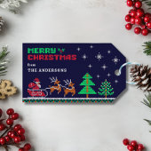 サンタ・メリークリスマスで冬のニットの風景 ギフトタグ