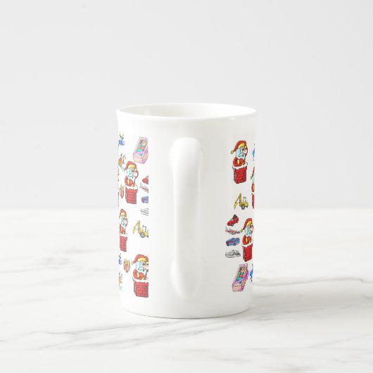 サンタ・メリークリスマスのおもちゃ ボーンチャイナマグカップ (裏面)