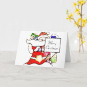 サンタ・メリークリスマスをパーソナライズ カード (黄色い花)