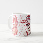 サンタ メリークリスマス セクシー アニメ ビキニ コーヒーマグカップ (正面左)