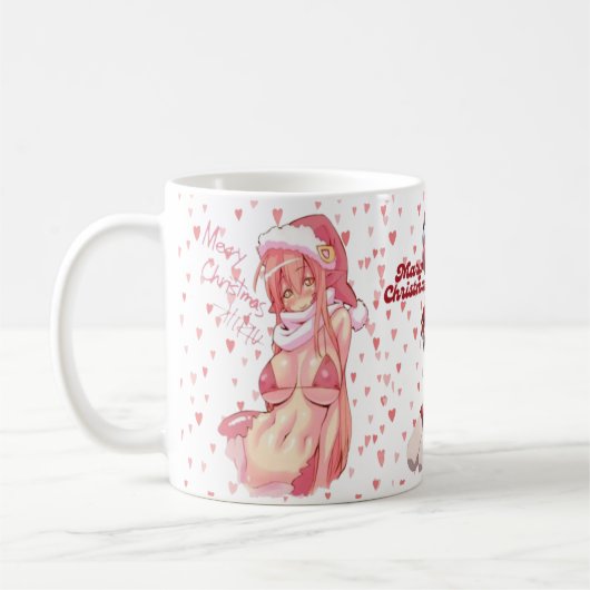 サンタ メリークリスマス セクシー アニメ ビキニ コーヒーマグカップ (左)