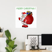 サンタ「メリークリスマス」 ポスター (ホームオフィス)