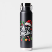 サンタ メリークリスマス ライト ホリデー ウォーターボトル (正面)