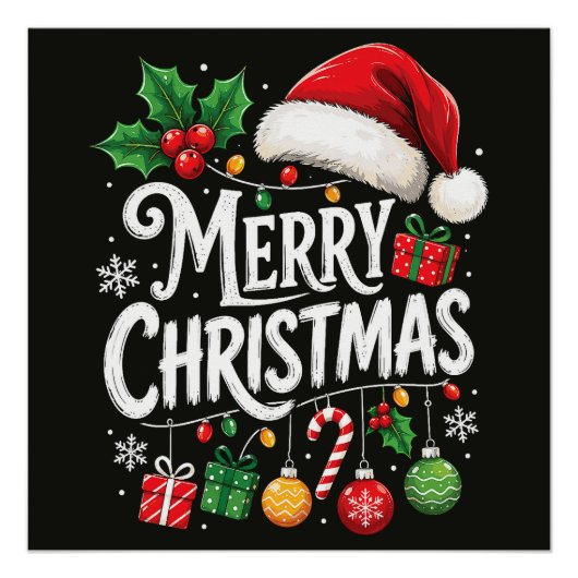サンタ メリークリスマス ライト ホリデー ポスター (正面)