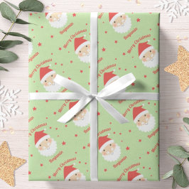 サンタ メリークリスマス 名前入り ラッピングペーパー