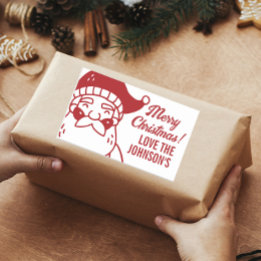 サンタ・メリー・クリスマス・ギフト 長方形シール