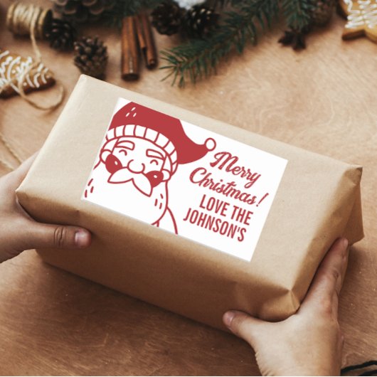 サンタ・メリー・クリスマス・ギフト 長方形シール