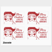 サンタ・メリー・クリスマス・ギフト 長方形シール (シート)