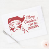 サンタ・メリー・クリスマス・ギフト 長方形シール (封筒)