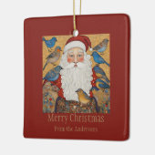 サンタ・メリー・クリスマス・グリーティング セラミックオーナメント (左)