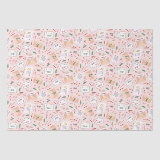 サンタ・メールへの愛らしい手紙クリスマスパターン 薄葉紙 (正面)