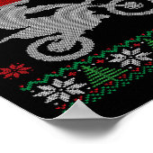 サンタ・モトクロスの醜いChriに乗ってダートバイクを送る ポスター (角)