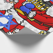 サンタ(ユダヤ教)メノラースターオブデイヴィッドギフトラップ ラッピングペーパー (角)