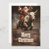 サンタ・ライディング・ア・ブル シーズンカード (正面/裏面)