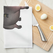 サンタ・ライディング・オン・ヒッポ キッチンタオル (四つ折り)