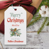サンタ・ラウンド・ロゼンジの写真からメリークリスマス ギフトタグ