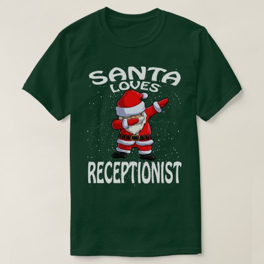 サンタ・ラブズ受付嬢クリスマス Tシャツ (デザイン正面)