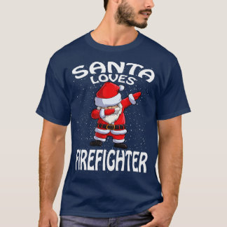 サンタ・ラブズ消防士クリスマス Tシャツ