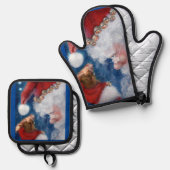 サンタ・ラブズ・アニマル 鍋つかみ&鍋敷きセット (正面/裏面)