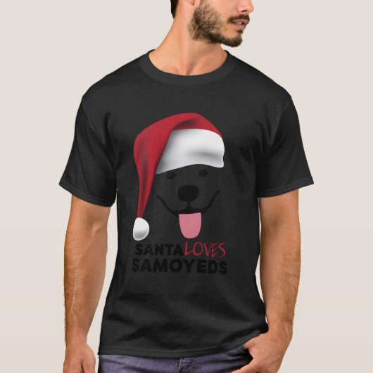 サンタ・ラブズ・サモエズ子犬 Tシャツ (正面)