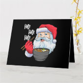 サンタ ラーメン クリスマス 面白い 日本の ラーメン カード (黄色い花)