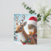 サンタ・リスとトナカイ ポストカード (スタンド正面)