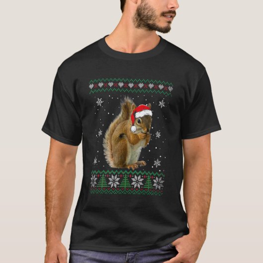 サンタ リス ださいセーター 動物 クリスマス パジャマ Tシャツ (正面)
