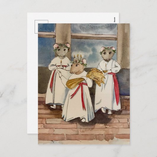 サンタ・ルチアとクリスマスのご挨拶 シーズンポストカード (正面/裏面)