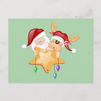 サンタ&ルディ·スター シーズンポストカード