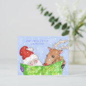 サンタ、ルドルフとリスト シーズンポストカード (スタンド正面)