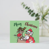 サンタ&ルドルフのメリークリスマスのお客様。ポストカード ポストカード (スタンド正面)