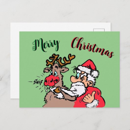 サンタ&ルドルフのメリークリスマスのお客様。ポストカード ポストカード (正面/裏面)