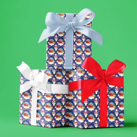 サンタ&ルドルフ付きクリスマスイブ ラッピングペーパーシート