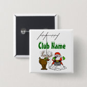 サンタ&ルドルフ・ハム・ラジオ・ボタン 缶バッジ (正面&裏面)