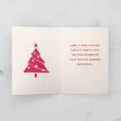 サンタ、ルドルフ、小人クリスマスグリーティングカード シーズンカード (内部)