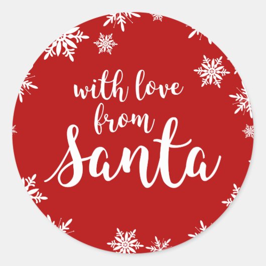 サンタ・レッド・クリスマスギフトステッカーからの愛 ラウンドシール (正面)