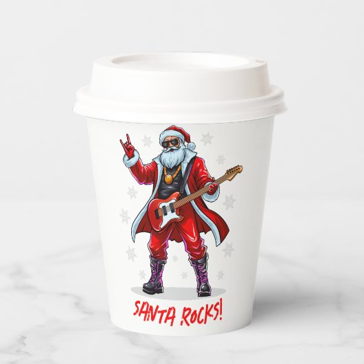 サンタ・ロック!サンタおもしろいクロース遊のギター 紙コップ (正面)