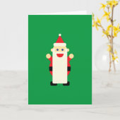 サンタ ロング ビアード カートゥーン ファン キュート クリスマス グリーン カード (黄色い花)