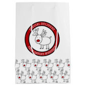 サンタ・ワークショップ・キッズによる特別配達 ミディアムペーパーバッグ (裏面)