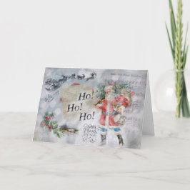 サンタ・ヴィンテージ・クリスマスカード「Ho Ho」 シーズンカード