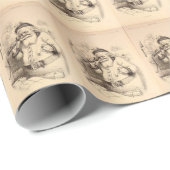 サンタ、ヴィンテージ、レトロ、クリスマスラッピング紙 ラッピングペーパー (ロールコーナー)