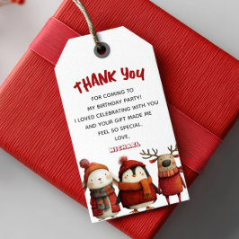 サンタ+動物のクリスマスパーティーのお礼 ギフトタグ