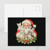 サンタ+子猫+ネコ+クリスマス+Xmas+休日 シーズンポストカード (正面/裏面)