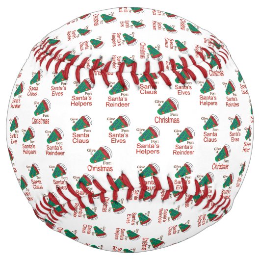 サンタ、小人、トナカイのために大声で叫ぶ ソフトボール (正面)