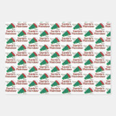 サンタ、小人、トナカイのために大声で叫ぶ ラッピングペーパーシート (正面3)