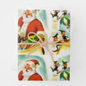 サンタ&小妖精や小人ヴィンテージイラストレーション1940s ラッピングペーパーシート (インサイチュ)