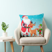 サンタ、小妖精や小人、トナカイのフェスティバル クッション (椅子)