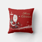 サンタ&彼のそりのクリスマス クッション (裏面)