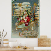 サンタ&彼の素晴らしい飛んでいる機械ポスター ポスター (キッチン)