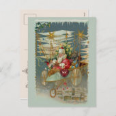 サンタ&彼の素晴らしい飛んでいる機械葉書 シーズンポストカード (正面/裏面)